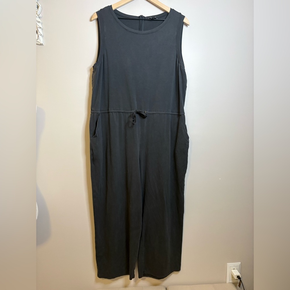 Women’s Eileen Fisher Stretch Tencel® Lyocell Jumpsuit in graphite size XL